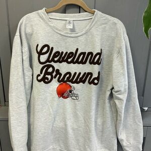 NFL Team Apparel Cleveland BrownsLight Gray Sweatshirt